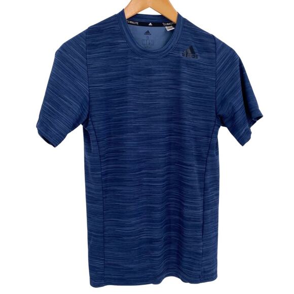 Mens Adidas Climalite blue black heather short sleeve tee size small - Picture 1 of 7